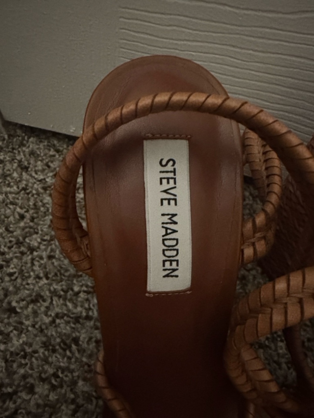 Steve Madden Braided Knot Slingback Heels - Cognac - Picture 2 of 3